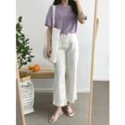 High-waist Zip-front Relaxed-fit Pants