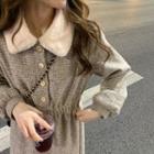 Long-sleeve A-line Dress As Figure - One Size