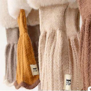 Fixed Collar Faux Fur Scarf