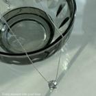 Rhinestone Silver-chain Necklace Silver - One Size