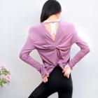 Long-sleeve Tied Back Sports Top