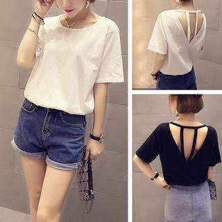 Short-sleeve Crewneck Panel -shirt
