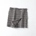 Tweed Wrap A-line Skirt