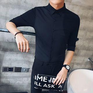 Elbow-sleeve Dress Shirt