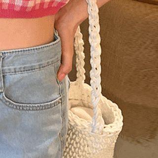 Knit Cylinder Hand Bag