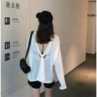 Long-sleeve Open-back Knit Top