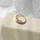 Faux Pearl Rhinestone Open Ring 1 Pc - Ring - One Size
