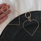 Single Hoop-detail Heart Earring
