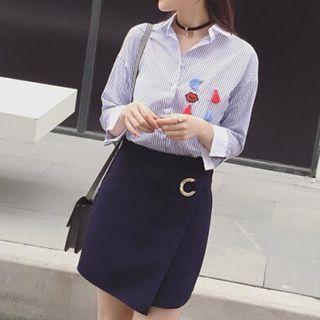 Wrap Front A-line Skirt