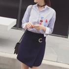 Wrap Front A-line Skirt