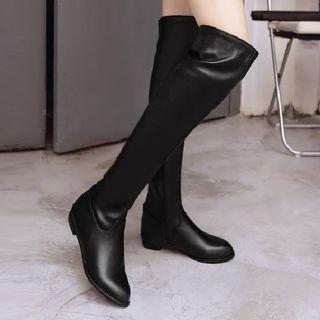 Plain Hidden Wedge Over-the-knee Boots