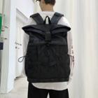 Plain Mesh Pocket Backpack Black - One Size