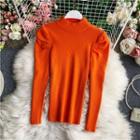 Puff Sleeve Mock Neck Knit Top
