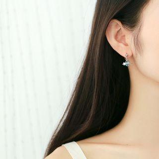 925 Sterling Silver Planet Dangle Earring 1 Pair - Silver - One Size