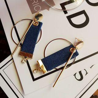 Denim Hoop Earrings