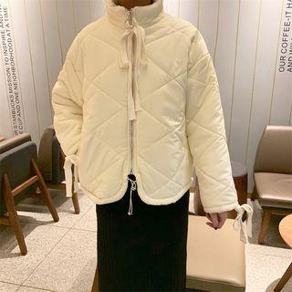 Stand Collar Drawstring Puffer Jacket