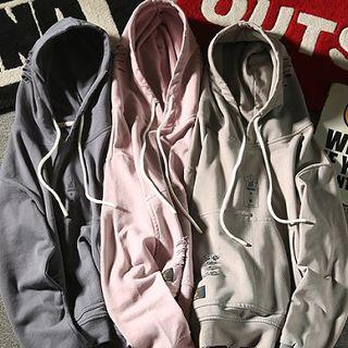 Embroidered Distressed Hoodie