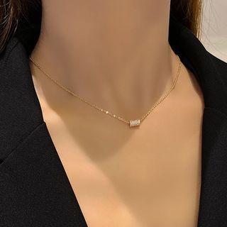 Pendant Stainless Steel Necklace Ax075 - Gold - One Size