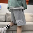 Lettering Print Wide Leg Sweatshorts