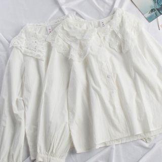 Long-sleeve Lace Collar Blouse
