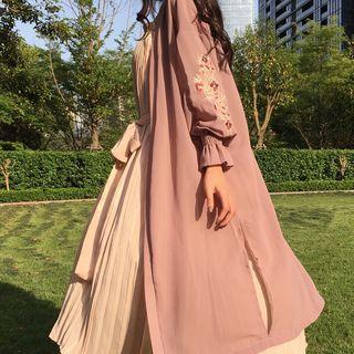 Floral Embroidered Chiffon Light Jacket