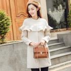 Frilled Trim Knit Coat