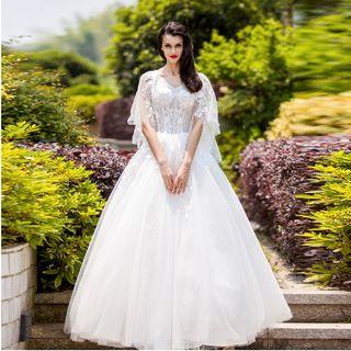Lace Applique Embellished Wedding Dress