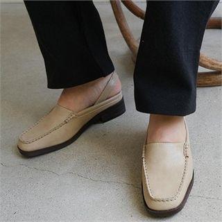 Faux-leather Sling-back Loafers