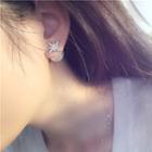 Rhinestone Star Faux Pearl Double-sided Stud Earrings