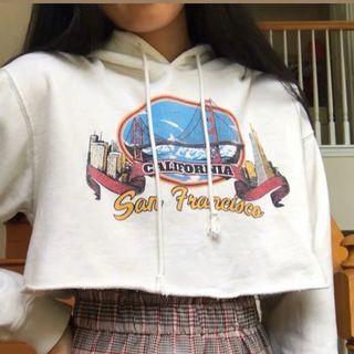 Bridge Print Ripped Hoodie