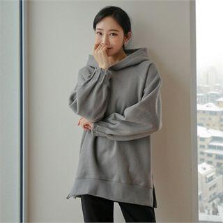 Brushed Fleece Lined Pintuck-cuff Sweatshirt
