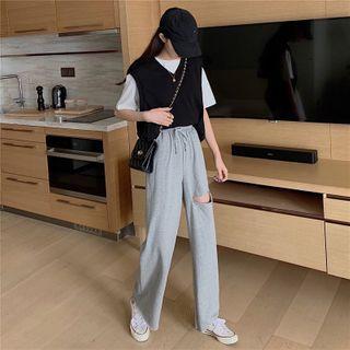 Cutout Wide-leg Sweatpants