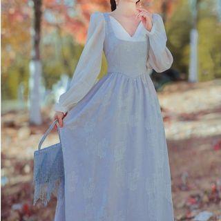 Long-sleeve Midi Corset Dress