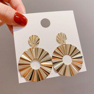 Geometric Hoop Drop Earring E1785 - 1 Pair - Gold - One Size