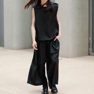 Round Neck Houndstooth Vest