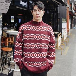 Patterned Round-neck Sweater