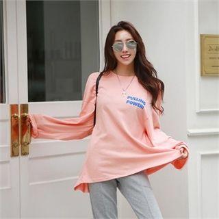Lettering-print Loose-fit T-shirt