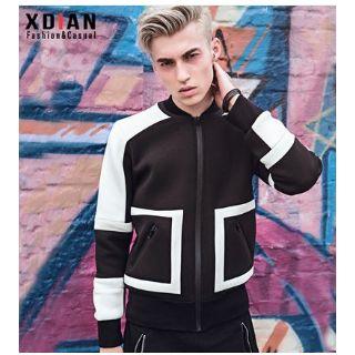 Two Tone Zip Neoprene Baseball Jacket