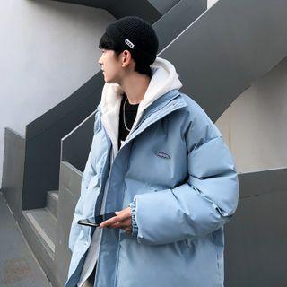 Two-tone Panel Hooded Padded Jacket