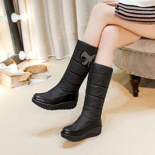 Platform Padded Mid Calf Boots