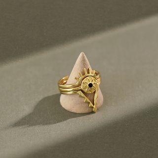 Evil Eye Sterling Silver Open Ring