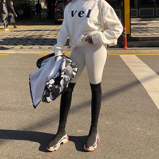 Fleece-lined Color-block Leggings