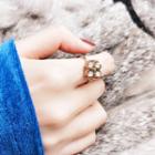 Rose Gold Plated Turnable Rhinestone Ring