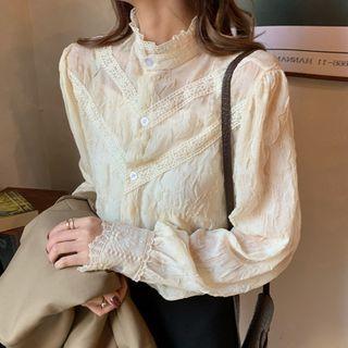 Set: Camisole + Lace Trim Blouse
