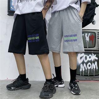 Wide-leg Letter Sweatshorts