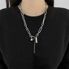Chain Necklace Lettering Necklace - Silver - One Size