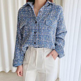 Flap-front Textured Shirt