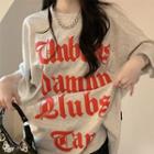 Short Sleeve Crew Neck Lettering Oversized T-shirt