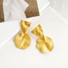 Matte Alloy Triangle & Disc Dangle Earring 1 Pair - Earring - One Size