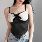 Two-tone Lace Panel Camisole Top